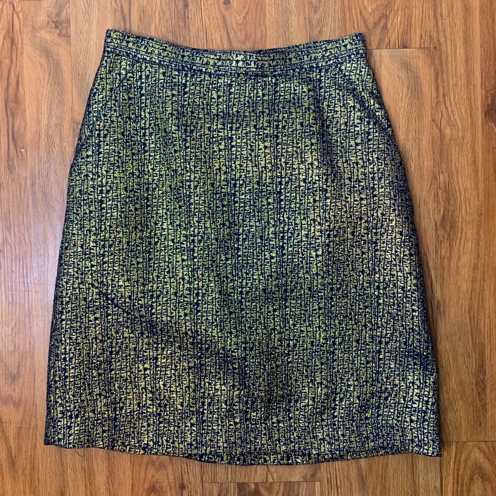 Tucker for Target Metallic Gold&Navy Pencil Skirt